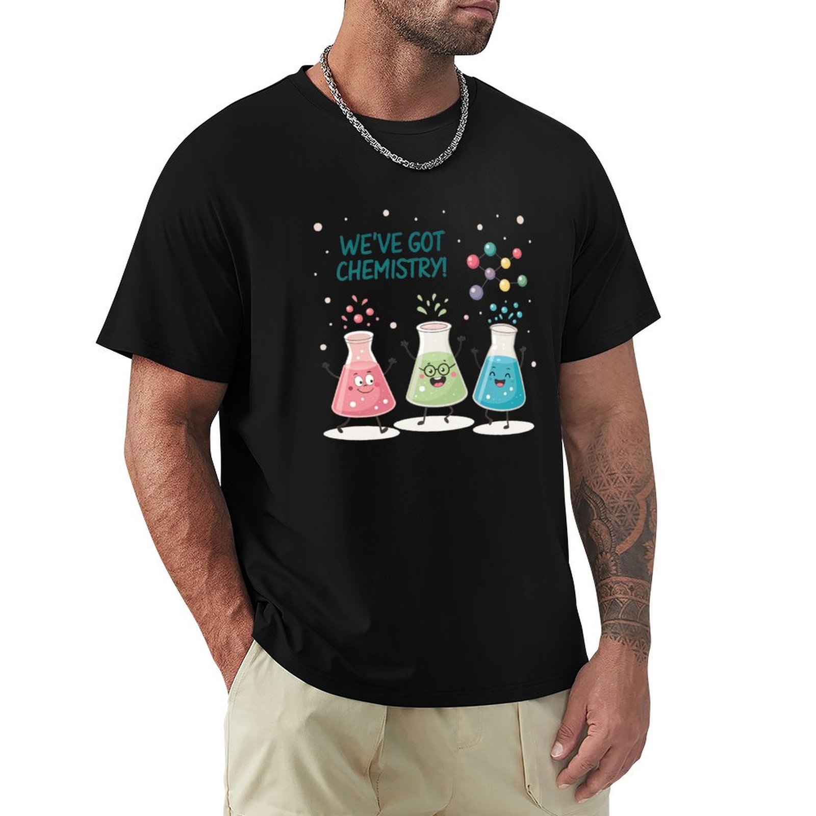 Science Buddy - Science Beaker Buddies Tシャツ Lサイズ 通気性のあるTシャツ