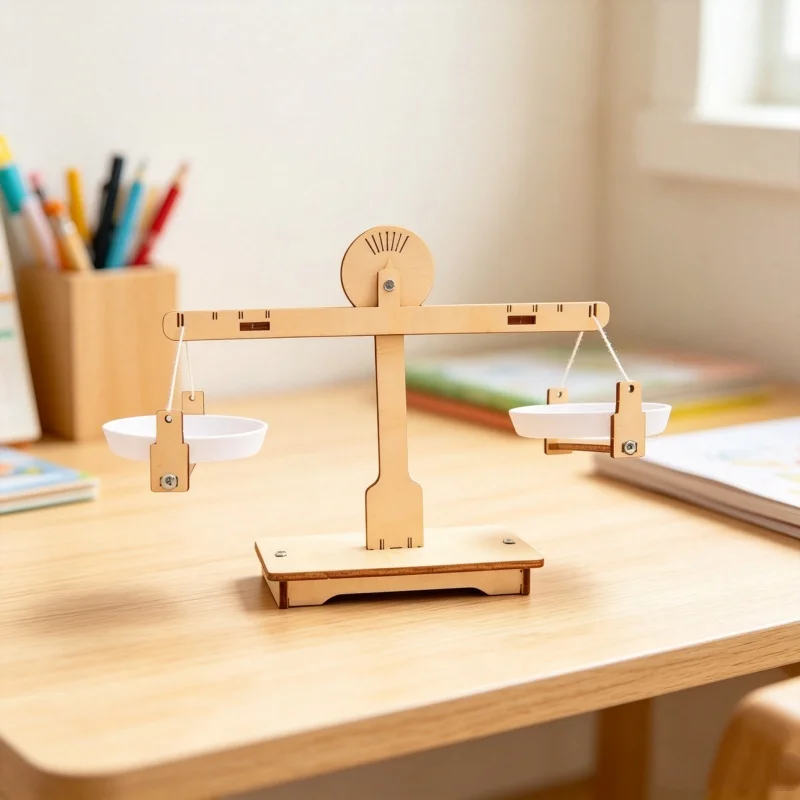 Science Project Physics - 木製DIYバランススケール組み立てキット STEM物理実験モデル デスクトッププロジェクト操作用実践科学学習ツール