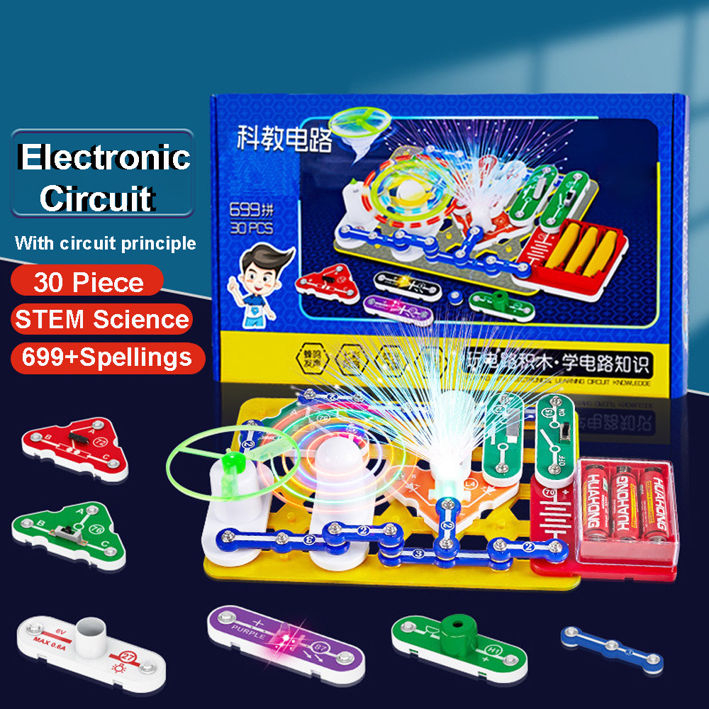 Circuit Snap Kit - 子供向け科学実験キット 物理学習補助具 子供向け電子スナップ回路キット 女の子と男の子向け