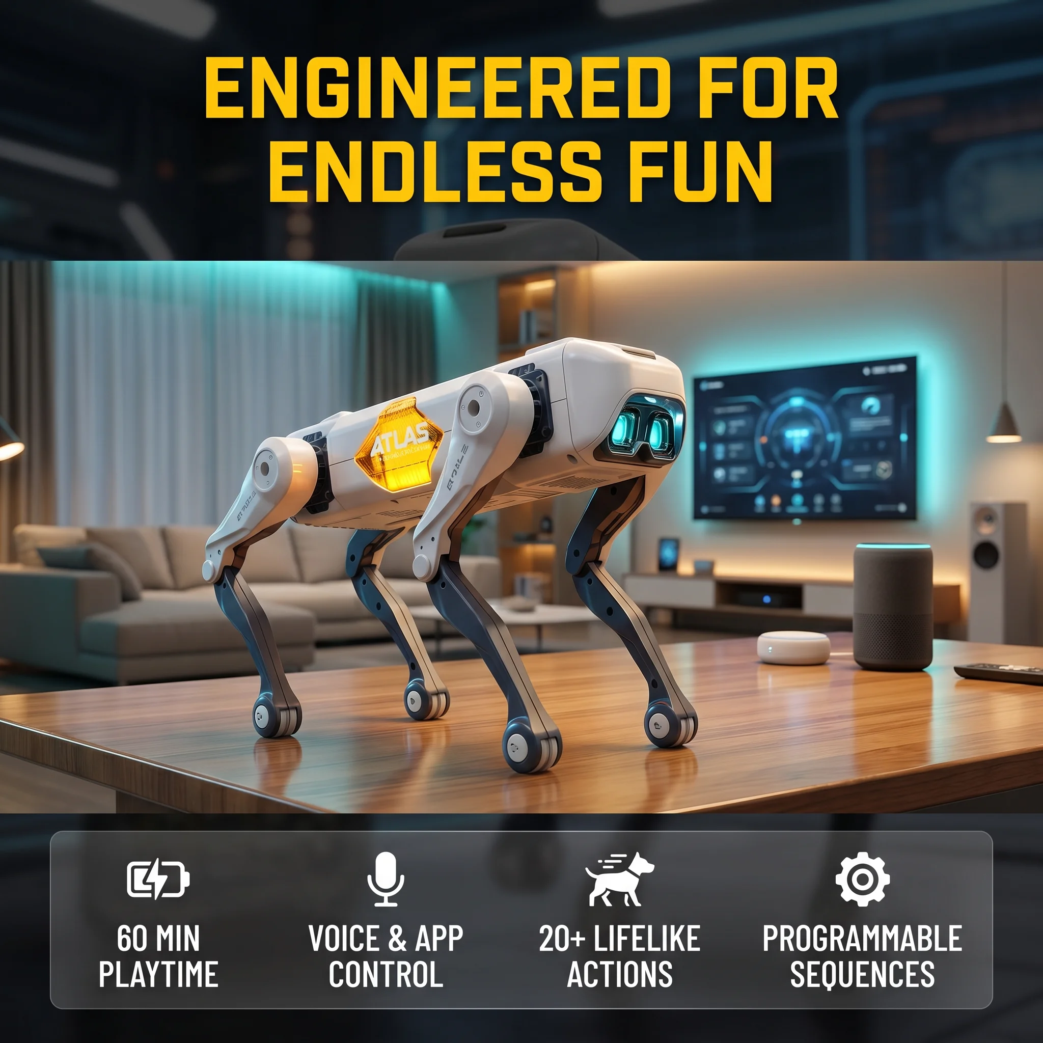 Science Robotics - AIスマートロボット犬、音声＆アプリ制御、プログラミング、ダンス、歌、1200mAhバッテリー搭載、子供向けギフト＆コンパニオン