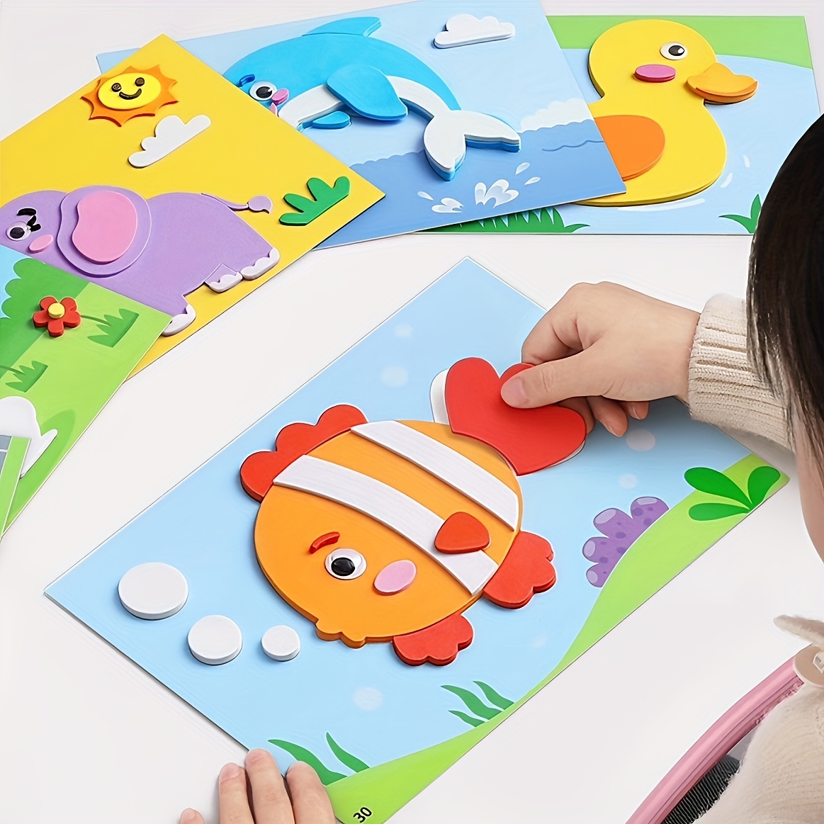 Science Toys Diy - 子供用3Dステッカー、使い捨て、手作りのEVAクラフトデカール、動物の形、DIYプロジェクト、教育工芸に最適 | 3Dデカール | 子供向け教育科学玩具