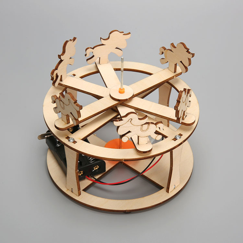 HUAHUA 自作メリーゴーランド教育玩具セット 3D木製パ - Science Toys Diy のレビューと価格