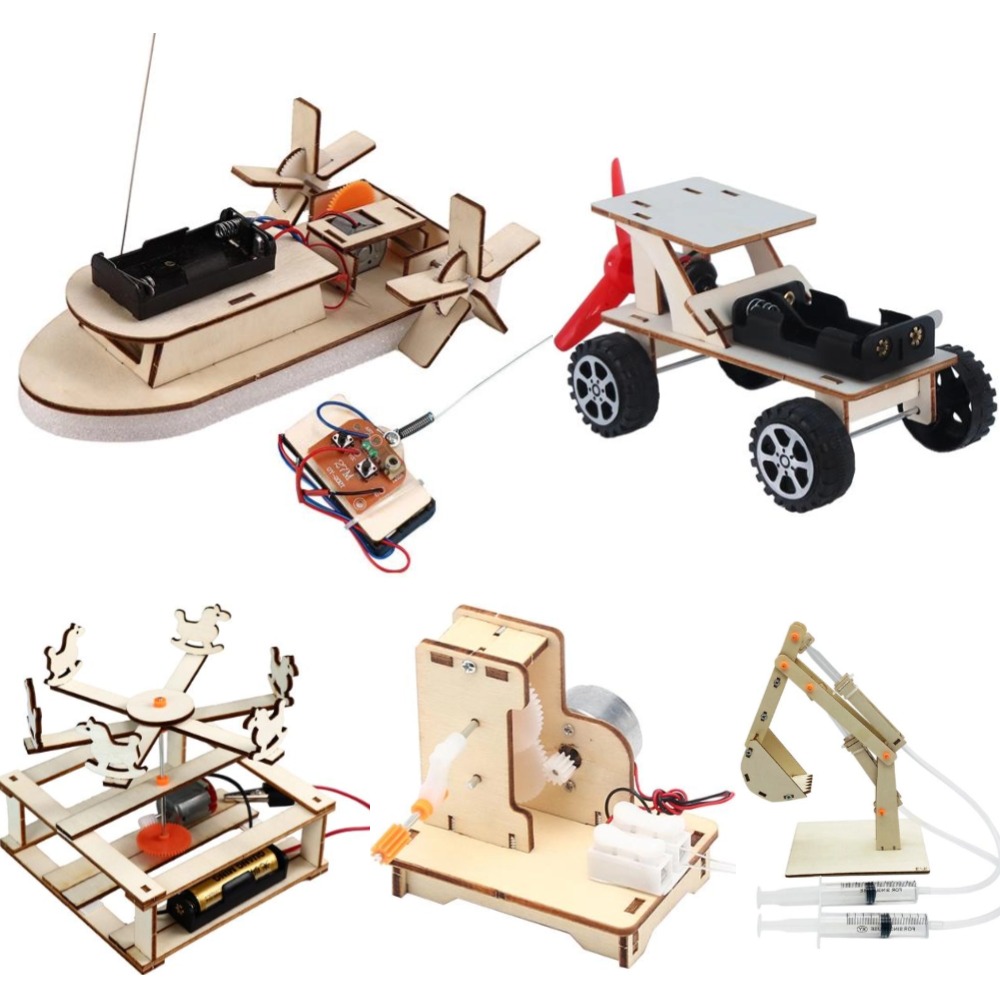 子供のためのDIY木製ボートモデル科学玩具、電気ステム、教育 - Science Toys Diy のレビューと価格