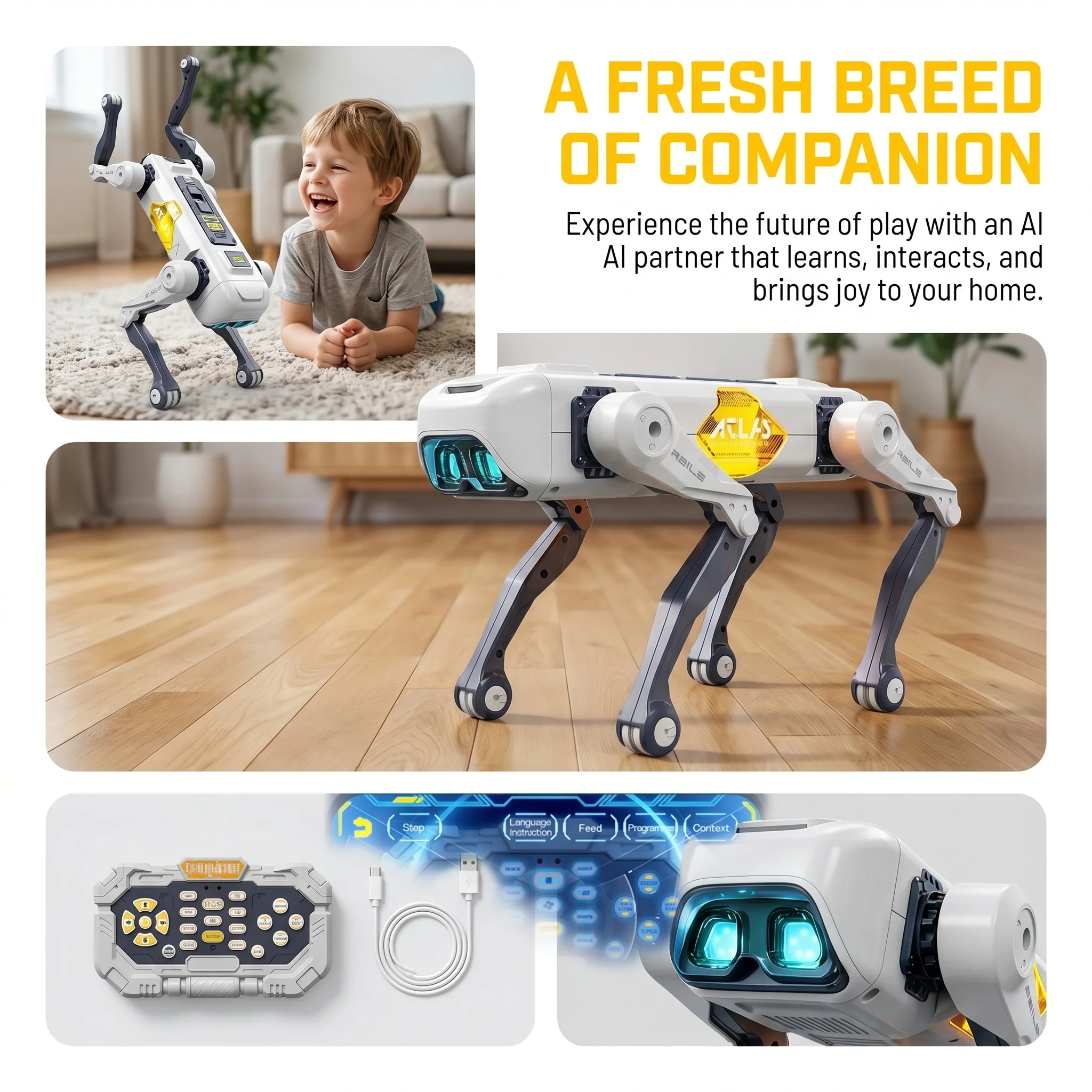 AIスマートロボット犬、音声＆アプリ制御、プログラミング、ダ - Science Robotics のレビューと価格